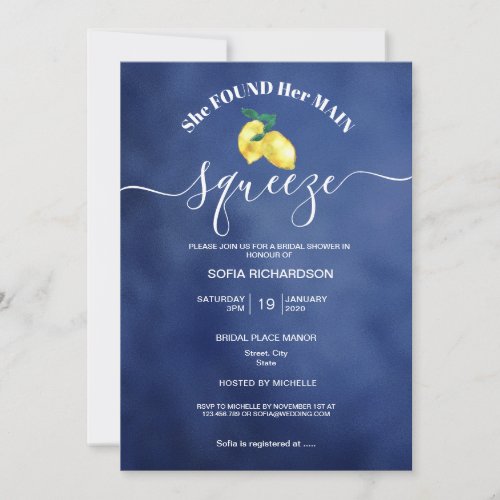 She found her main squeeze lemon summer Italy Invitation