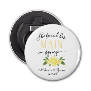 She Found Her Main Squeeze Lemon Wedding Pillow Co Bottle Opener