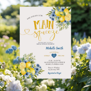 She Found Her Main Squeeze Lemonade Bridal Shower Invitation
