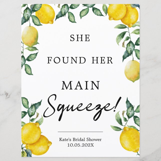 She found her main squeeze Lemons Bridal Shower (Front)