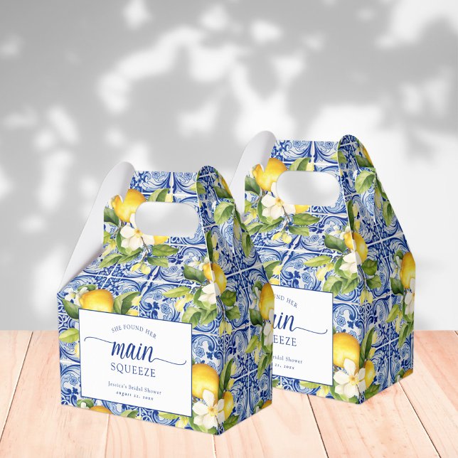 She Found Her Main Squeeze Lemons Bridal Shower Favor Boxes (Creator Uploaded)