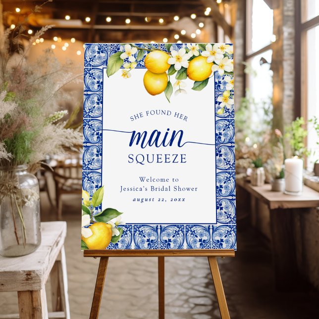 She Found Her Main Squeeze Lemons Bridal Shower Foam Board (Creator Uploaded)