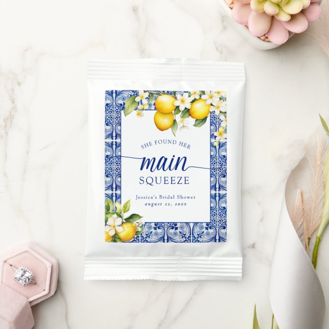She Found Her Main Squeeze Lemons Bridal Shower Lemonade Drink Mix (Wedding)