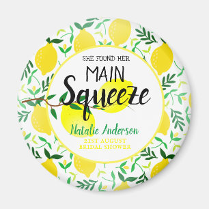 She Found Her Main Squeeze Lemons Bridal Shower Magnet