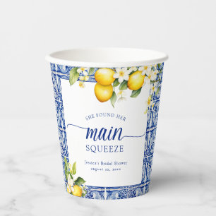 She Found Her Main Squeeze Lemons Bridal Shower Paper Cups