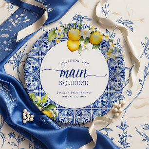 She Found Her Main Squeeze Lemons Bridal Shower Paper Plates