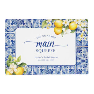She Found Her Main Squeeze Lemons Bridal Shower Placemat