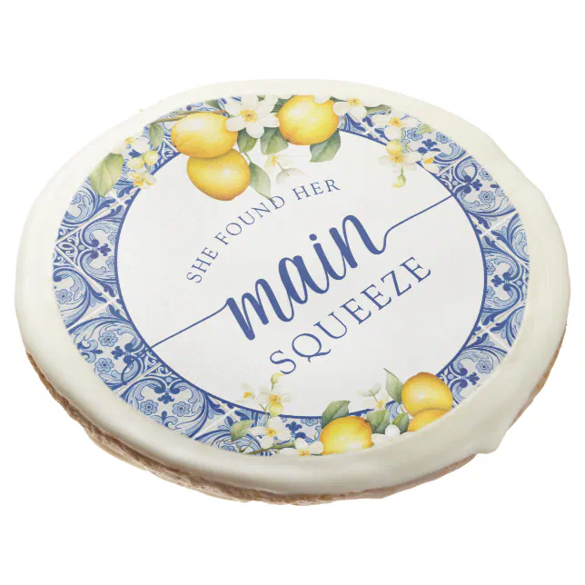 She Found Her Main Squeeze Lemons Bridal Shower Sugar Cookie | Zazzle