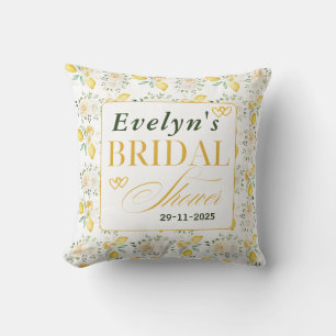 She Found Her Main Squeeze Lemons Bridal Shower Throw Pillow