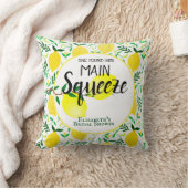 She Found Her Main Squeeze Lemons Bridal Shower Throw Pillow (Blanket)