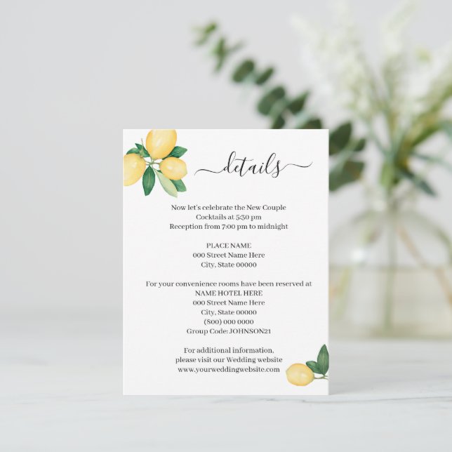 She Found Her Main Squeeze Lemons insert card (Standing Front)