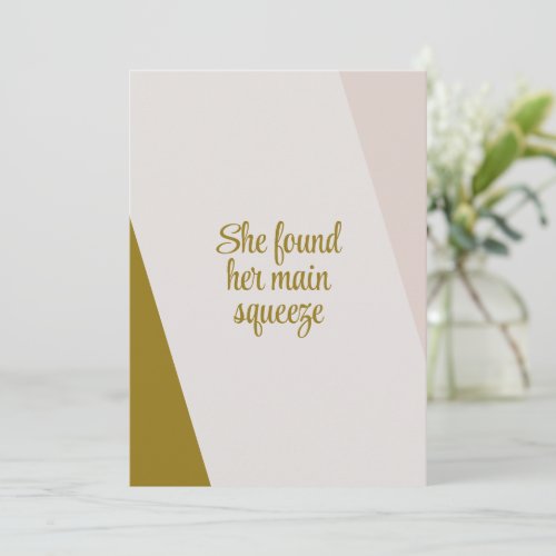 She Found Her Main Squeeze Modern Bridal Shower Invitation