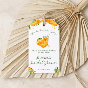 She Found Her Main Squeeze Orange Bridal Shower Gift Tags
