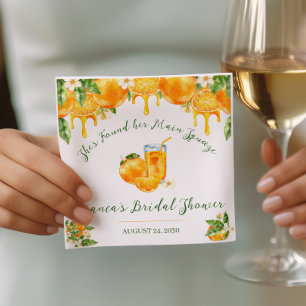 She Found Her Main Squeeze Orange Bridal Shower Napkins