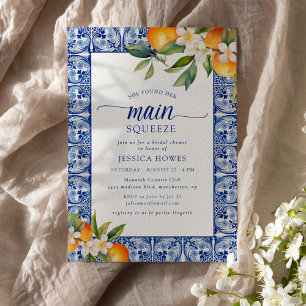 She Found Her Main Squeeze Oranges Bridal Shower Invitation