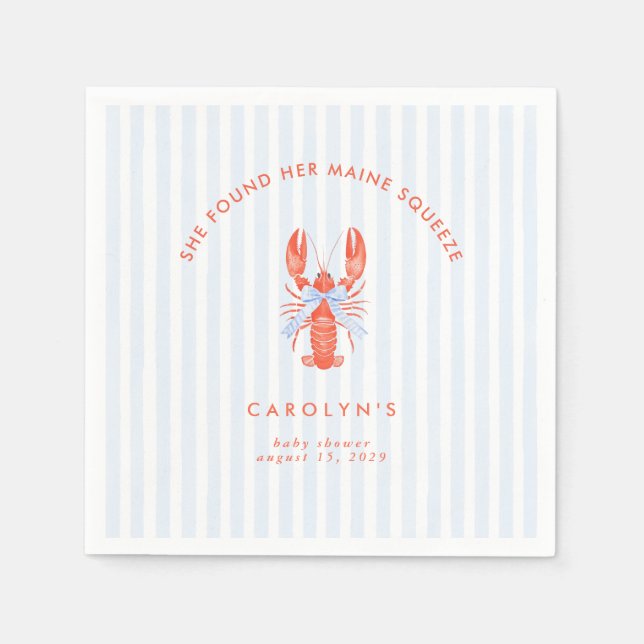 She Found Her Maine Squeeze Coastal Lobster  Napkins (Front)
