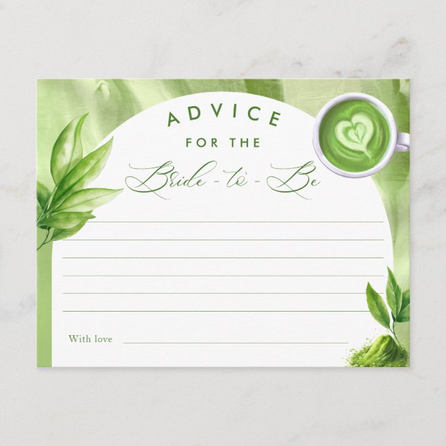 She Found Her Perfect Matcha Bridal Shower Advice Enclosure Card (Front)