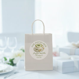 She Found Her Perfect Matcha Bridal Shower Classic Round Sticker