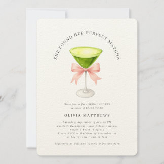 She Found Her Perfect Matcha Bridal Shower Invitation