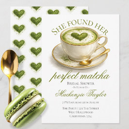 She Found Her Perfect Matcha Bridal Shower Invitation