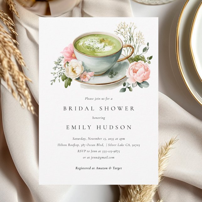 She Found Her Perfect Matcha Bridal Shower Invitation (Creator Uploaded)