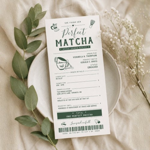 She Found Her Perfect Matcha Bridal Shower Invite