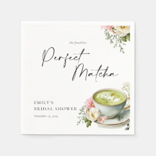 She Found Her Perfect Matcha Bridal Shower Napkins