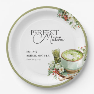 She Found Her Perfect Matcha Bridal Shower Paper Plates