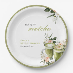She Found Her Perfect Matcha Bridal Shower Paper Plates