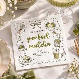 She Found Her Perfect Matcha Bridal Shower Party Napkins