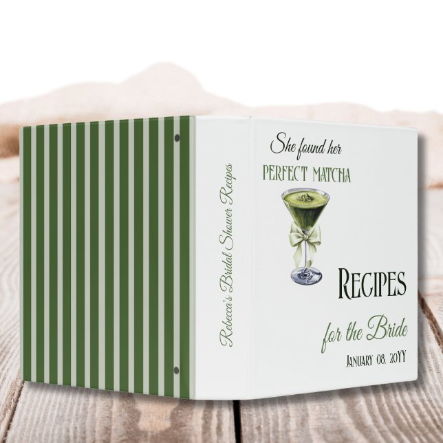 She Found Her Perfect Matcha Bridal Shower Recipe 3 Ring Binder (Creator Uploaded)