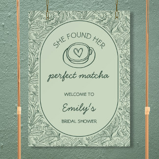  She Found Her Perfect Matcha Bridal Shower Sign