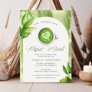 She Found Her Perfect Matcha Elegant Bridal Shower Invitation