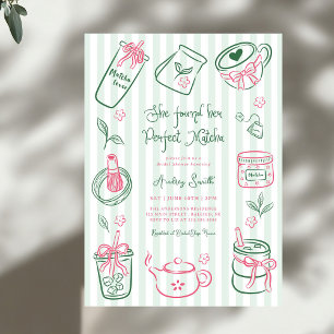 She Found Her Perfect Matcha Green Bridal Shower Invitation