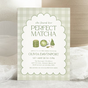 She Found Her Perfect Matcha Green Bridal Shower Invitation