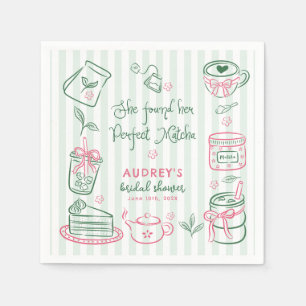 She Found Her Perfect Matcha Green Bridal Shower Napkins