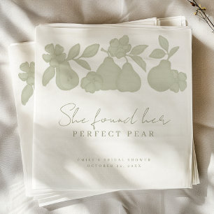 She Found Her Perfect Pear Bridal Shower Luncheon Napkins