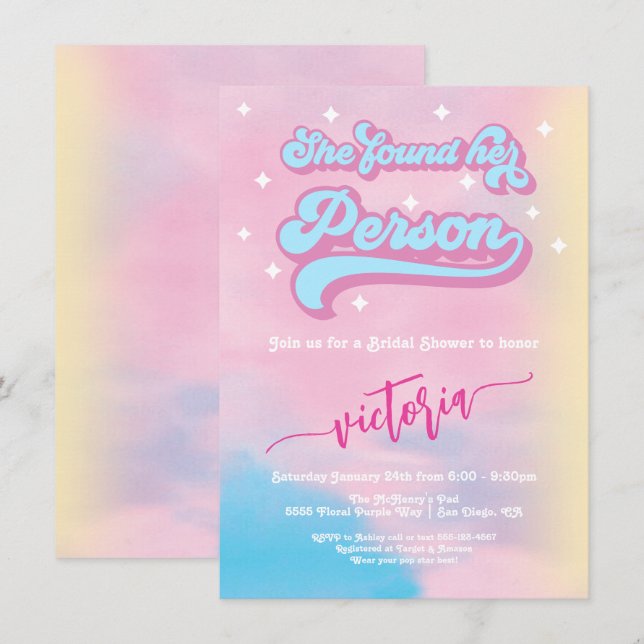 She found her Person Pop Star Disco Party Invitation (Front/Back)