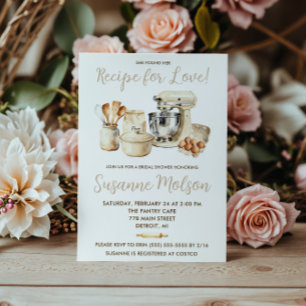 She Found her Recipe for Love! Bridal Shower Invitation