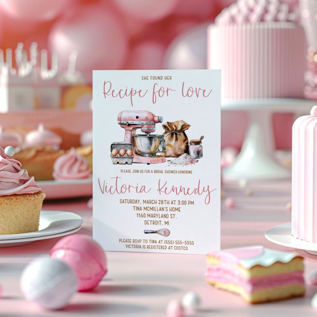 She Found her Recipe for Love! Bridal Shower Invitation (Creator Uploaded)