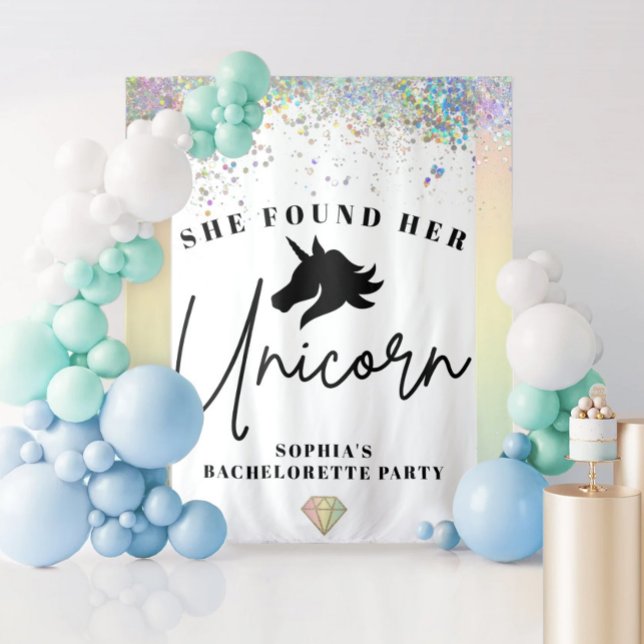 She Found Her Unicorn Bachelorette Party Backdrop (Creator Uploaded)