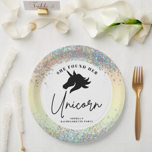 She Found Her Unicorn Bachelorette Party Paper Plates