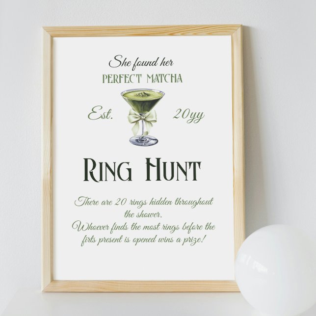 She Found Perfect Matcha Bridal Shower Ring Hunt Poster (Creator Uploaded)