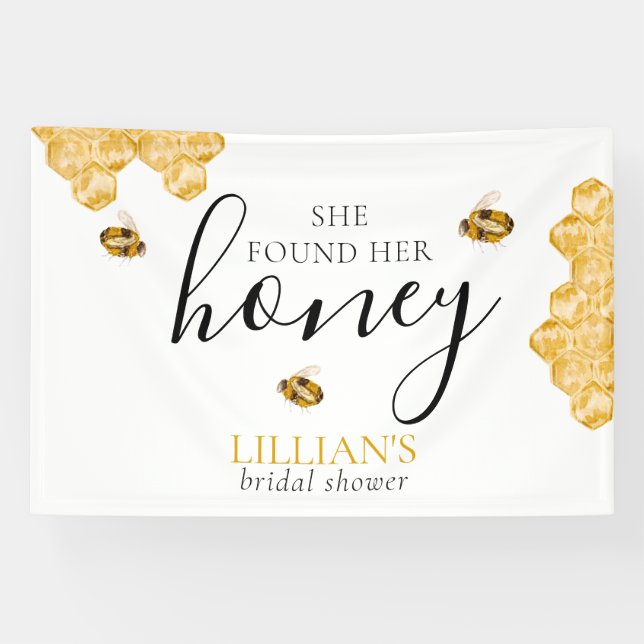 She Founder Her Honey Bee Bridal Shower Banner (Horizontal)