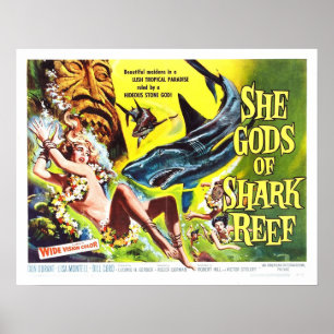 She Gods of Shark Reef vintage movie poster