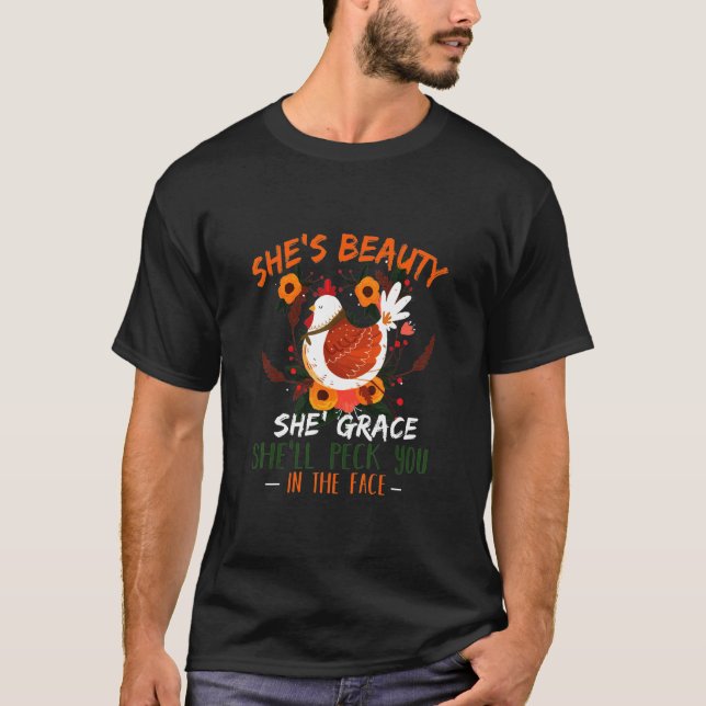 She Grace Chicken Farm Farmer T-Shirt (Front)