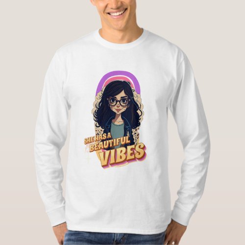 She has a beautiful vibe design T_Shirt
