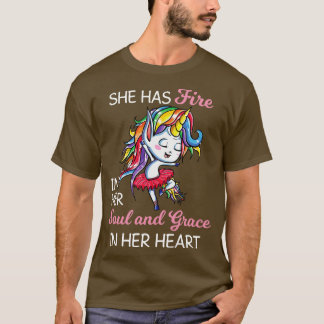 She Has Fire In Her Soul And Grace Unicorn Funny U T-Shirt