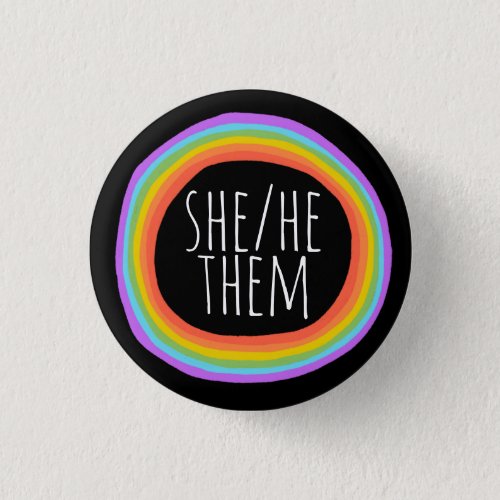 SHEHETHEM Pronouns Colorful Rainbow Circle Button