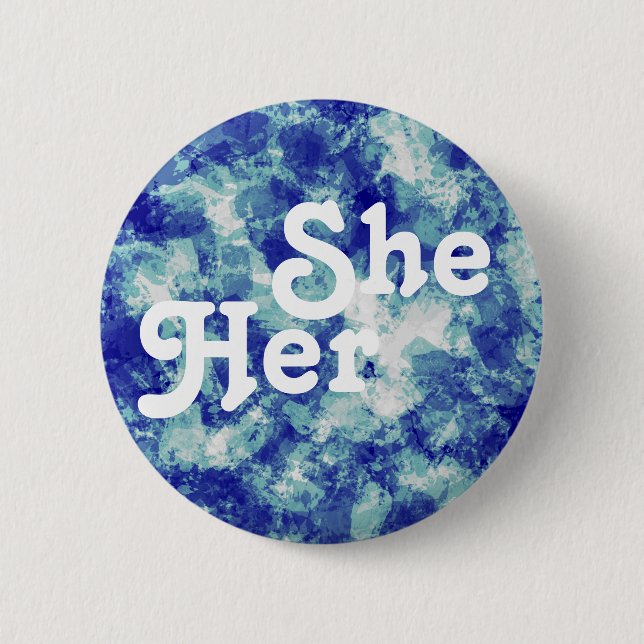 She/Her Customizable Pronoun Button (Front)
